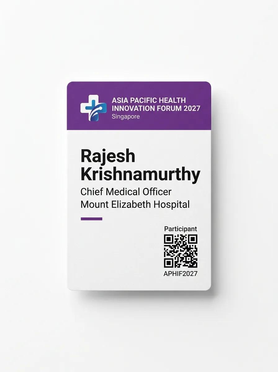Asia Pacific Health Innovation Forum 2027 — front of badge