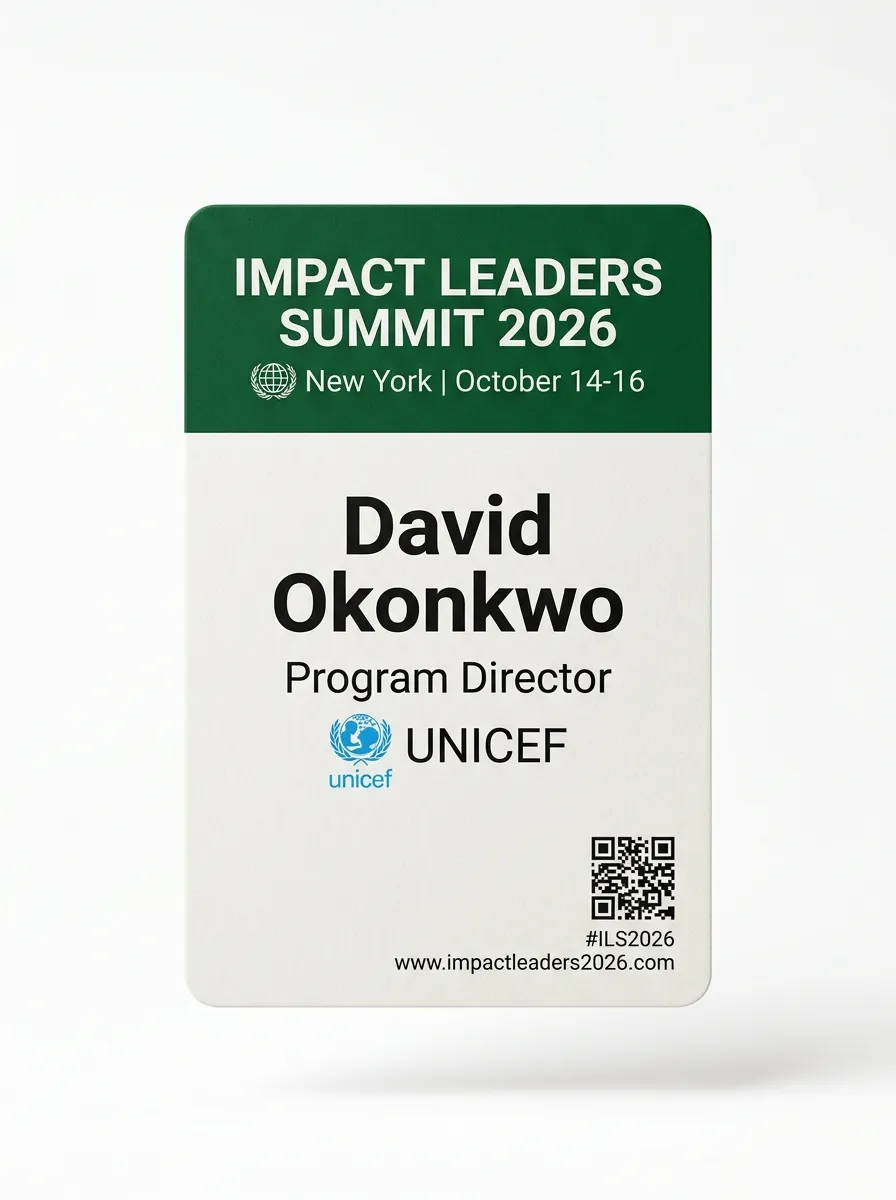 Impact Leaders Summit 2026 — front of badge