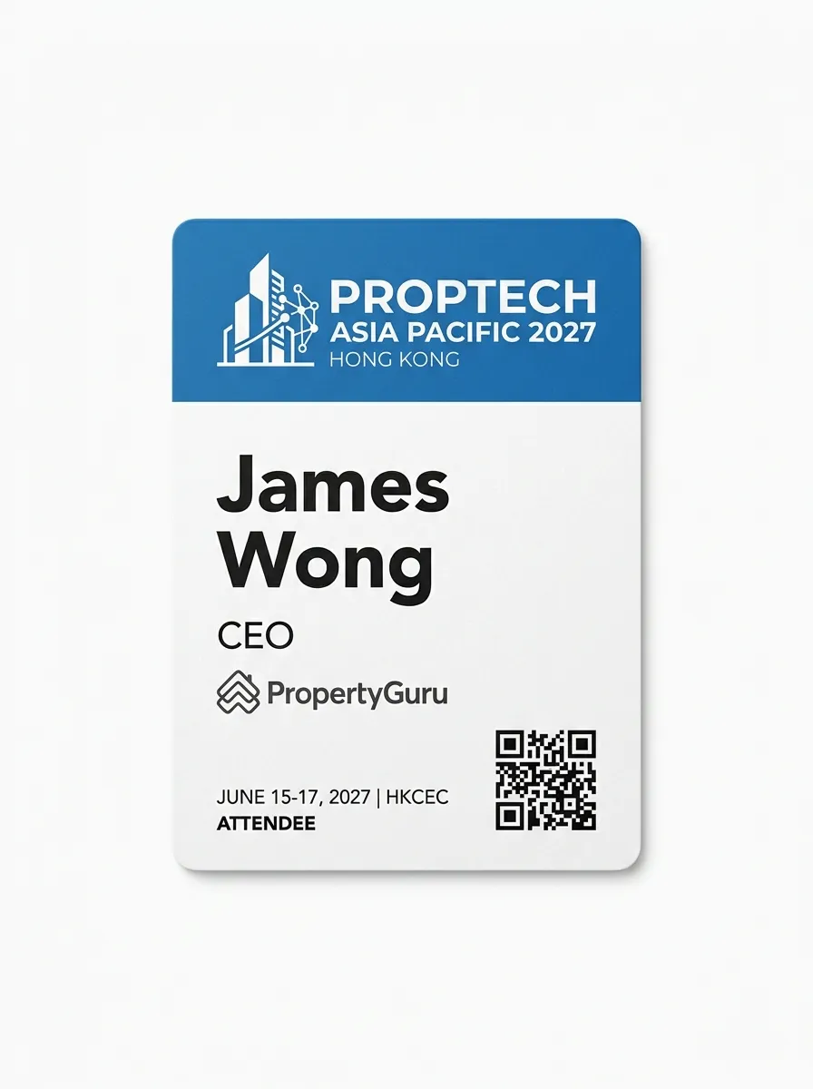 PropTech Asia Pacific 2027 — front of badge