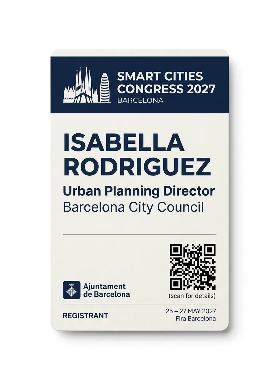 Smart Cities Congress 2027 — front of badge