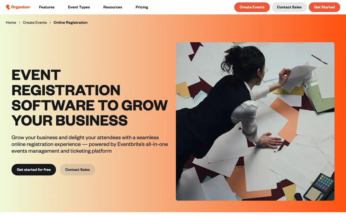 Eventbrite event registration software website screenshot