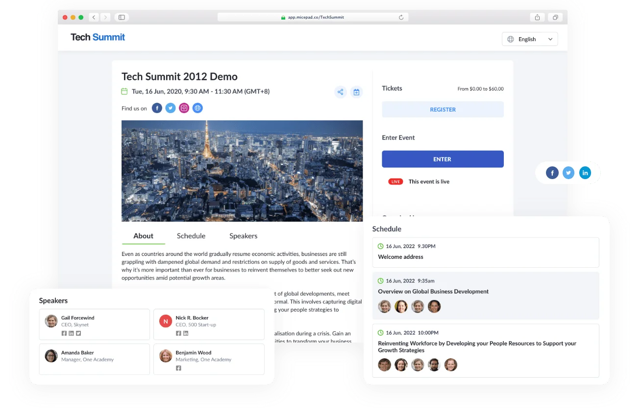 Design Landing Page For Your Events in minutes