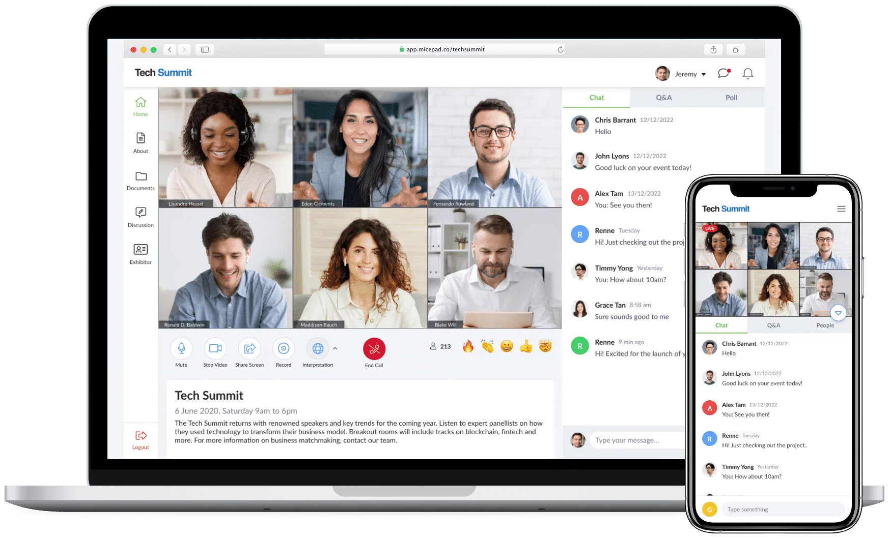 Virtual event platform