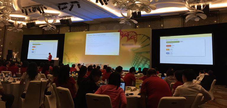 micepad live polls on projector screen