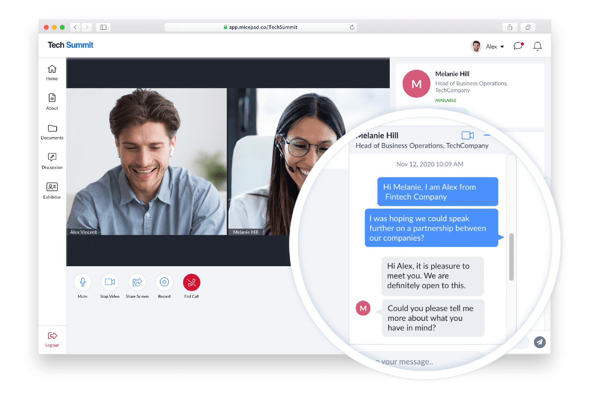 Micepad Taiwan邁思科技線上展覽 & 活動平台提供活動舉辦方和活動參與者聊天室窗口即時聊天